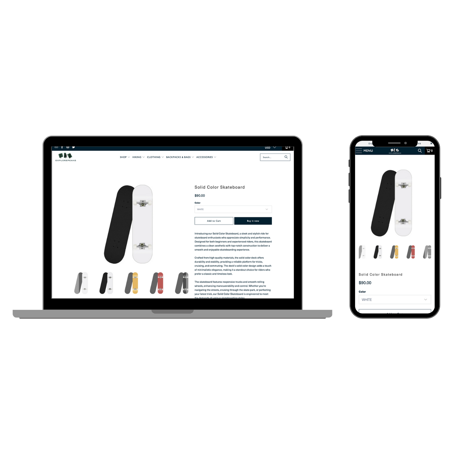 ExplorePeaks - Outdoor Adventure Shopify Website