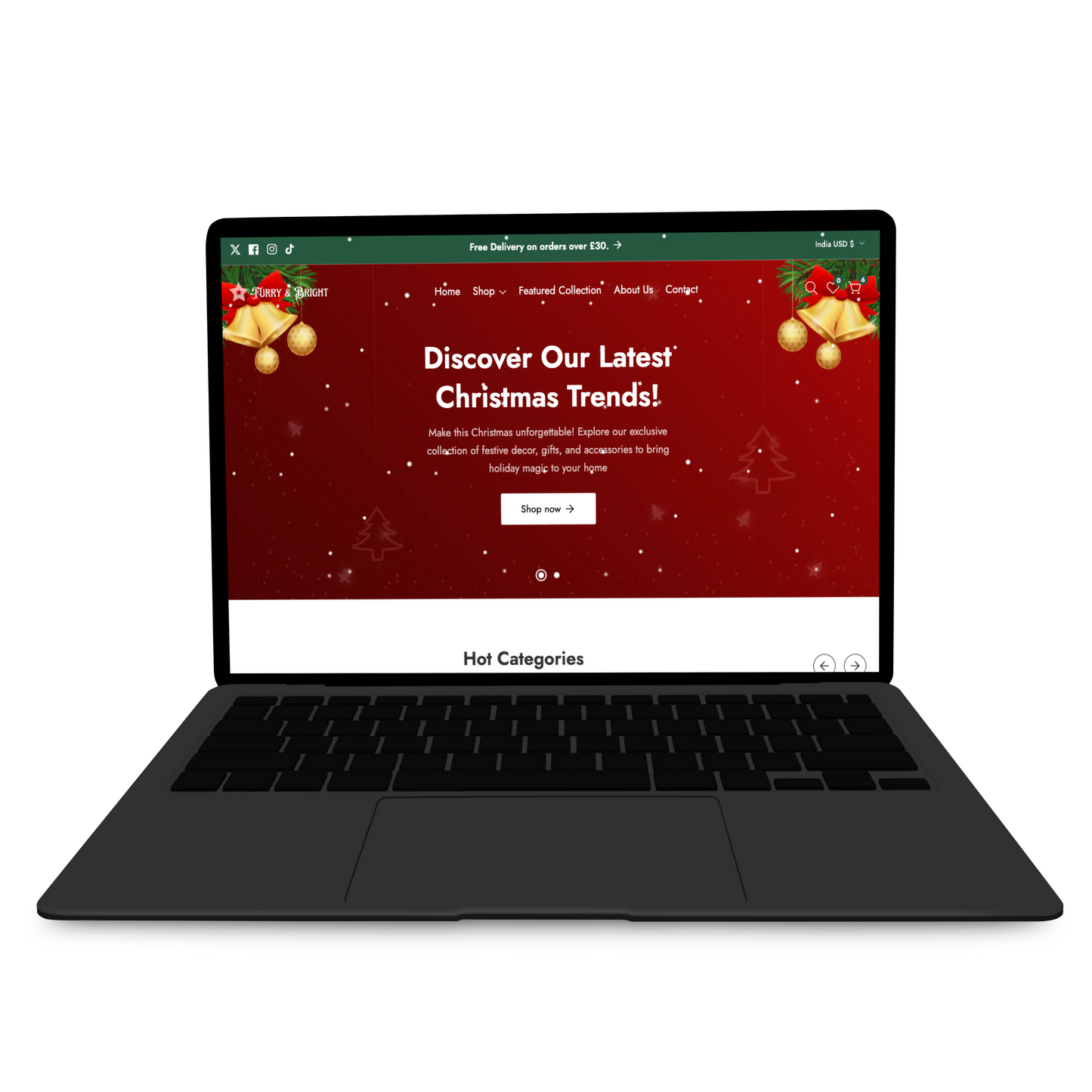 Shopify Prebuilt christmas Store