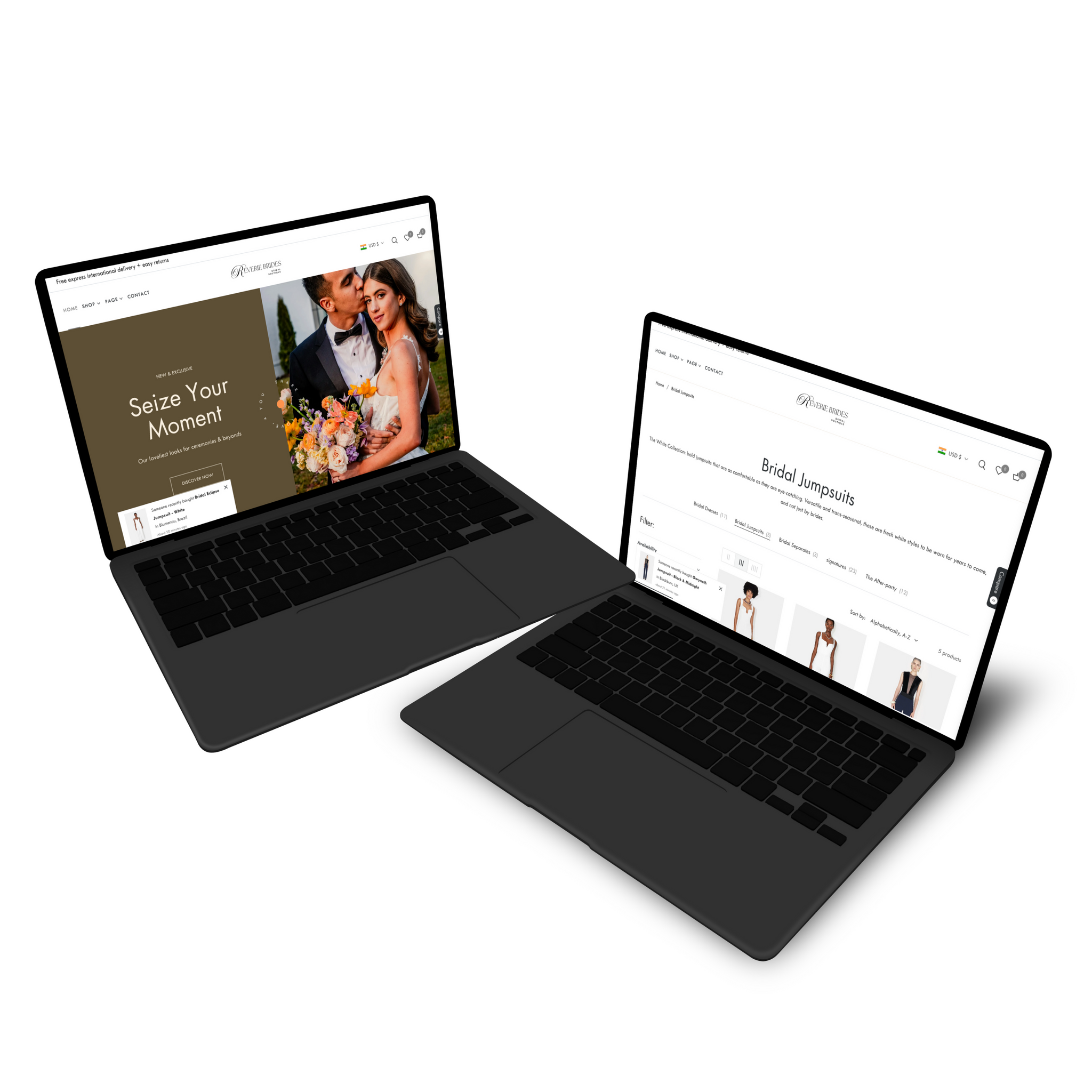 Shopify Prebuilt Wedding fashion Store