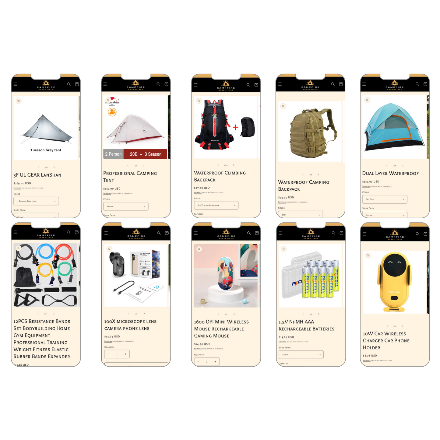 Campfire Essentials Prebuilt Shopify Store